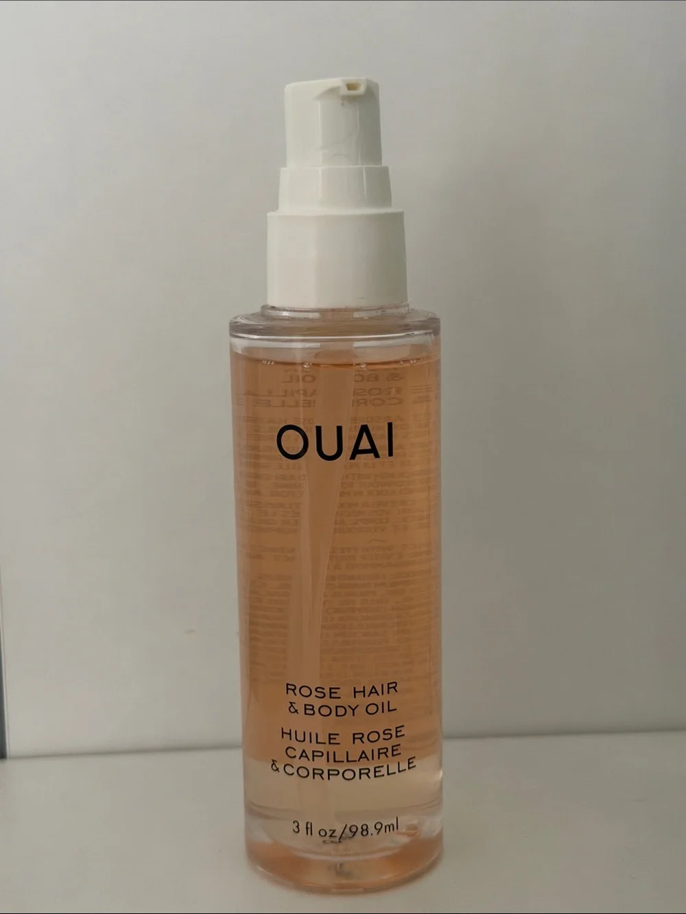 OUAI Rose Hair & Body Oil — Pale Peach Bottle